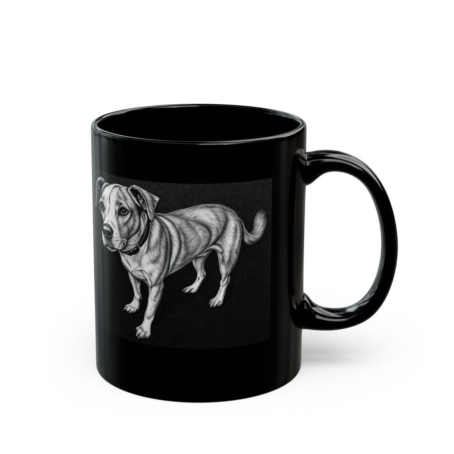 Amelia - Custom Pet Lover Mug, Black Mug for Dog Owners, Personalized Coffee Cup, Perfect Gift for Dog Lovers, Animal Rescue Fundraising