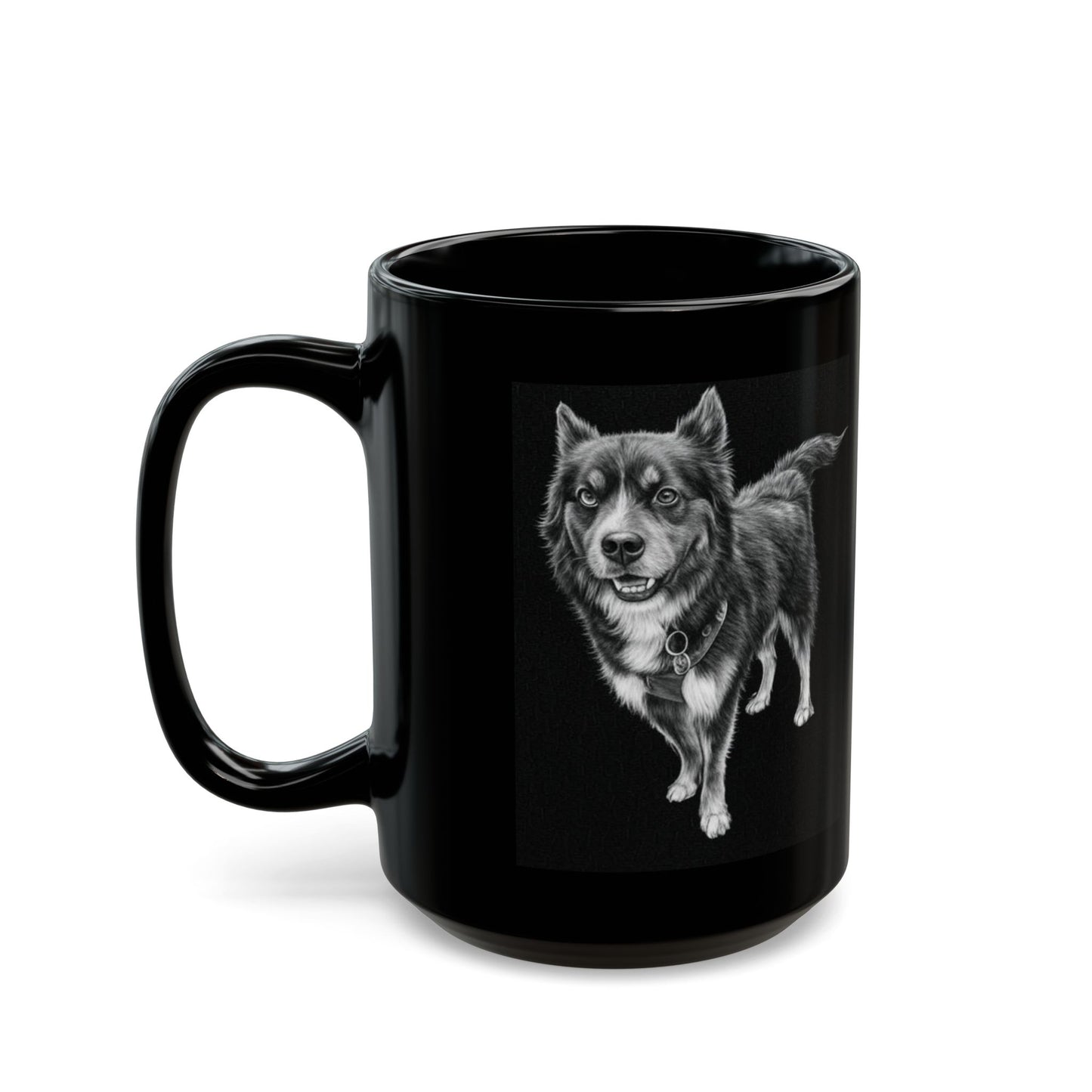 Ozzie - Custom Pet Lover Mug, Black Mug for Dog Owners, Personalized Coffee Cup, Perfect Gift for Dog Lovers, Animal Rescue Fundraising