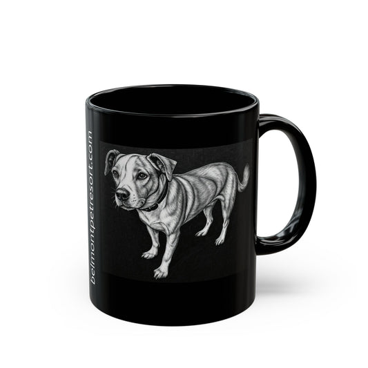 Amelia - Custom Pet Lover Mug, Black Mug for Dog Owners, Personalized Coffee Cup, Perfect Gift for Dog Lovers, Animal Rescue Fundraising